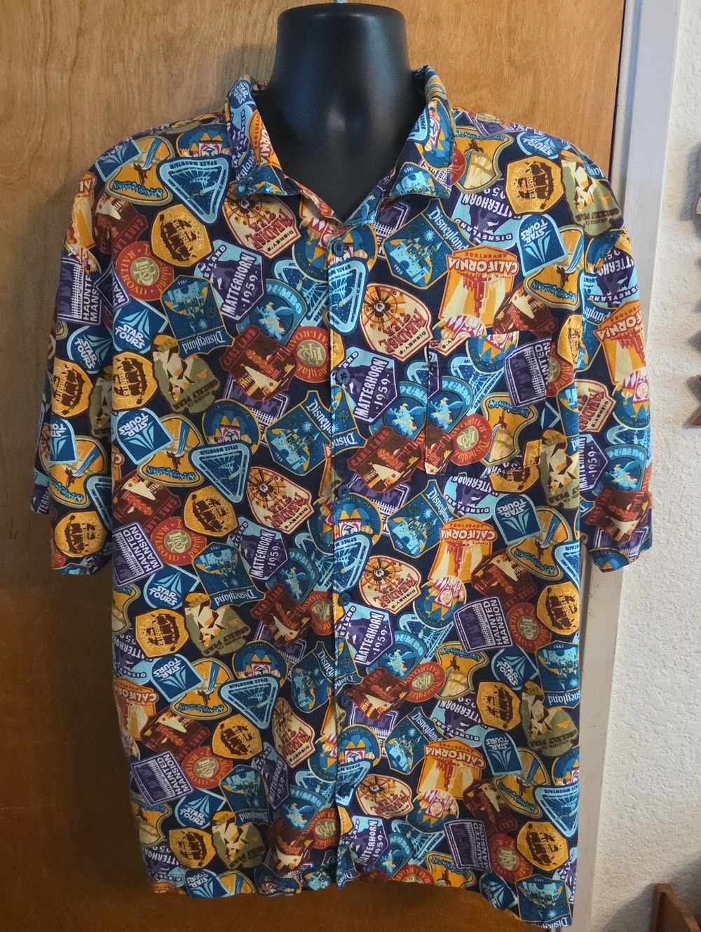 Disney Parks Rides Attractions Hawaiian Button Shirt, Size XXL Splash Mountain
